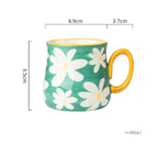 1pcs ceramic mug, hand drawn style water cup, 16oz/480ml breakfast cereal coffee cup