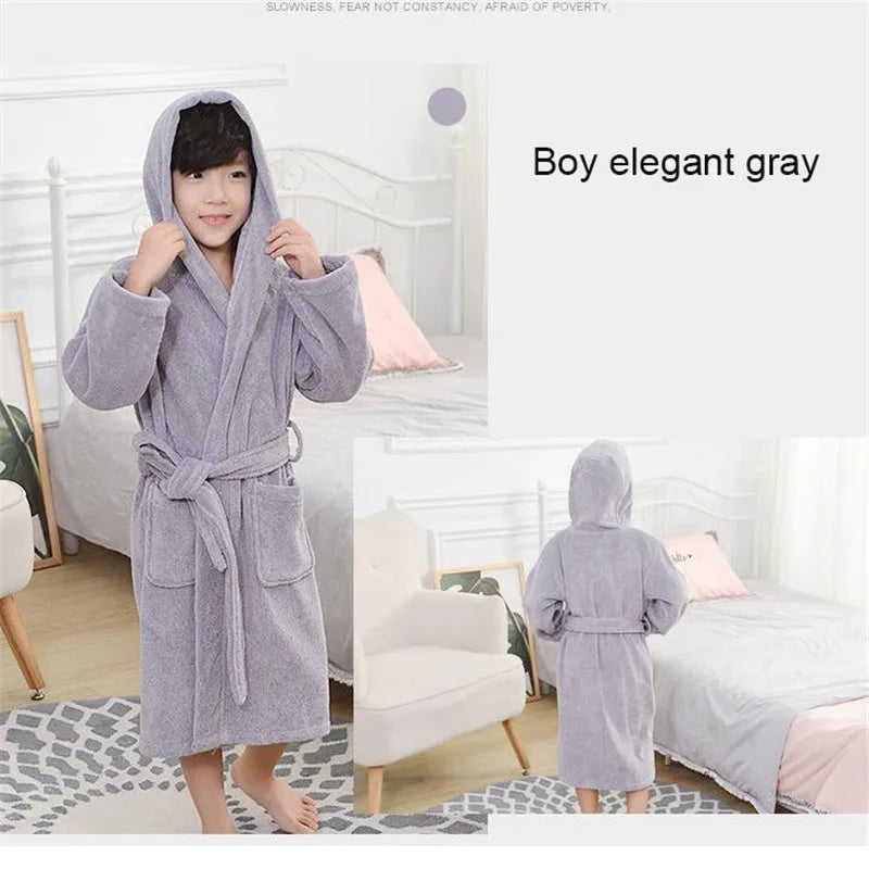 37 Design Cotton Kids Hooded Bathrobe For Girl Sleepwear Robe Boy Cotton Terry Bathrobe Baby Pajamas Bath Robe Children Bathrobe
