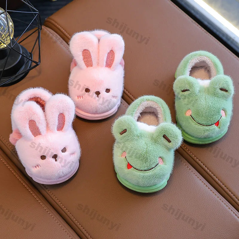 Cute Plush Animal Toddler Spa Slippers