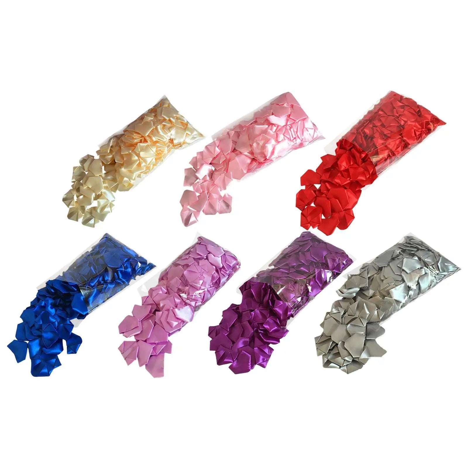 234 Pieces Premade Satin Ribbon Rose Petals Everlasting Floral Bouquets Creative Handmade Decor DIY Crafts for Party Birthday