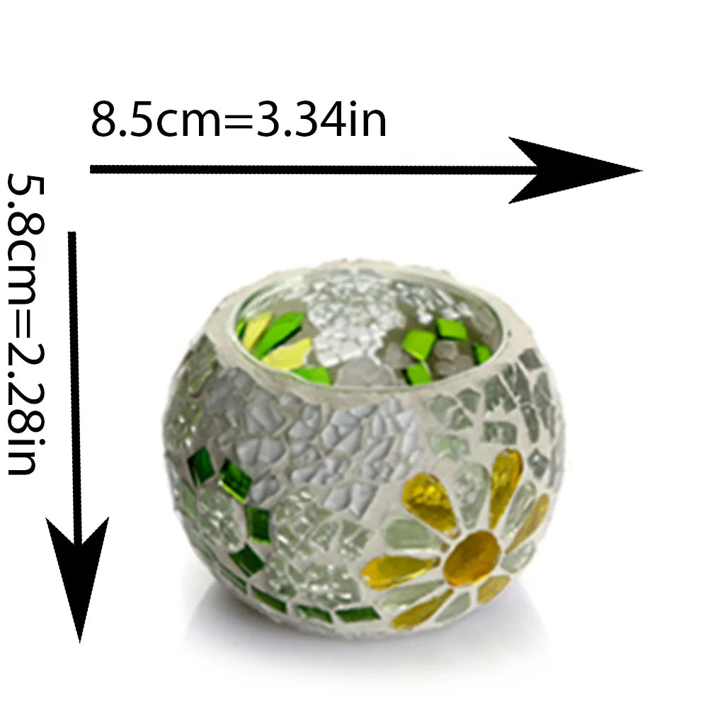 1 Piece Moroccan Style Candle Holder Glass Handmade Patch Romantic Candlelight Dinner Bar Home Restaurant Decoration Ornaments