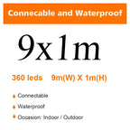 LED Fairy String Lights Outdoor Waterproof Waterfall Street Garland Curtain Lights For Patio Christmas Wedding Party Decoration