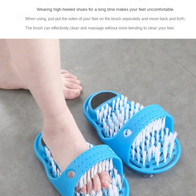 Shower Foot Scrubber Simple Feet Cleaner Exfoliating Easy Feet Cleaning Brush Feet Washer Foot Shower  Massager Slippers Unisex