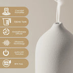 Ceramic Diffuser 100ml Essential Oil Diffusers  Aromatherapy Ultrasonic Humidifier Timer 7 LED Colors  Lights For Home Office