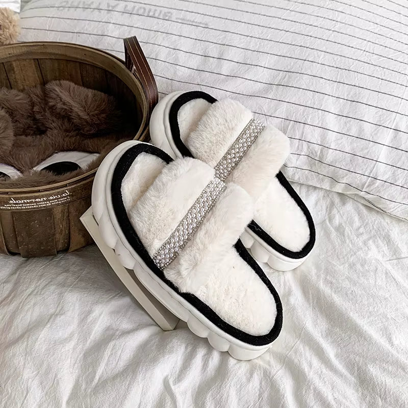 Cozy Cotton-Lined Opened Toe Slippers for Kids