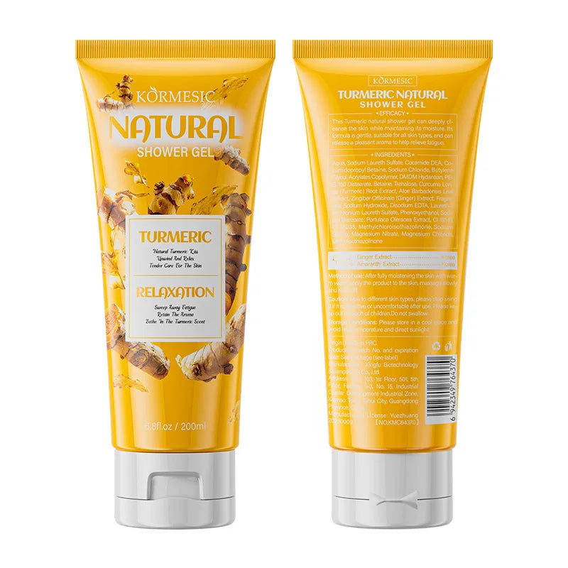 200ml KORMESIC Soothing Turmeric Body Wash Shower Rose Bath Gel Lotion Skin Beautifying Whitening Delicate Care Cream