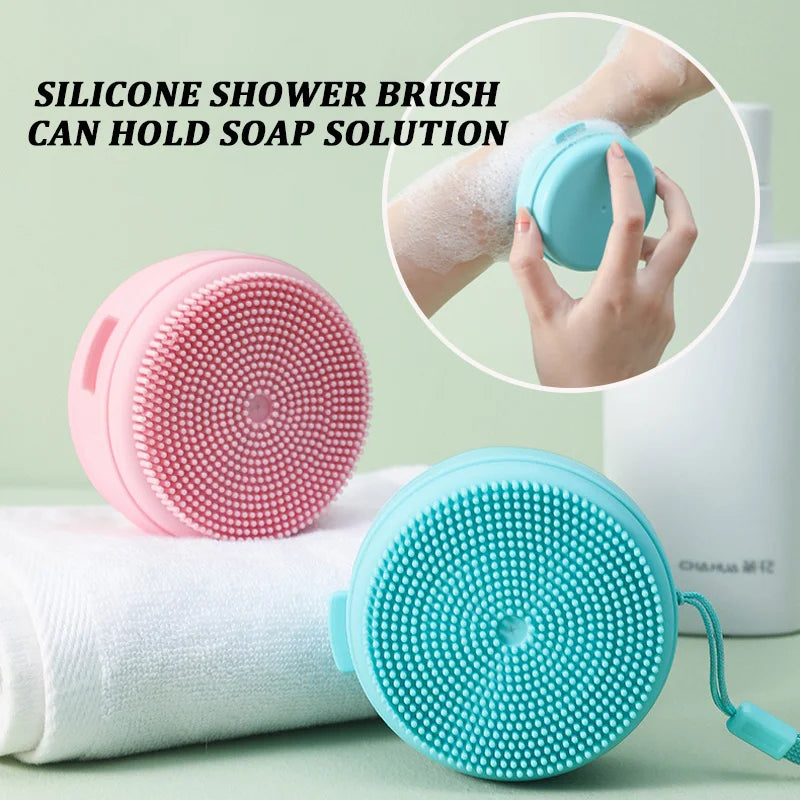 Bathing Brush Head Silicone Exfoliating Brush Scrubber Showering Brush Body Clean Scrubber Shower Gentle Massage Bath Scrubber