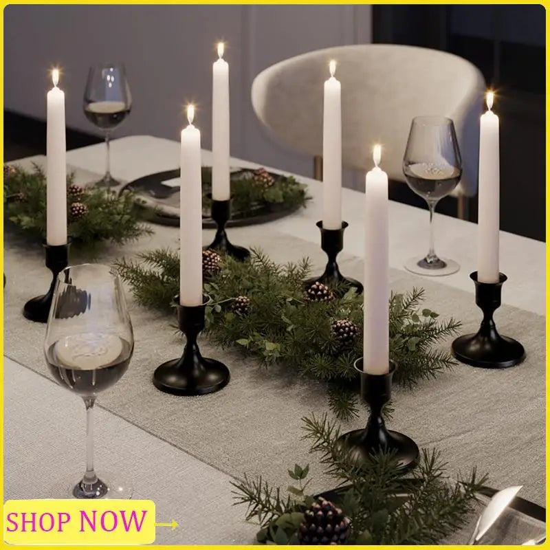 Especial Taper Candle Holders, Vintage Metal Candlestick Holders For Dinner Room Table Centerpiece Or Mantel Wedding Party Decor