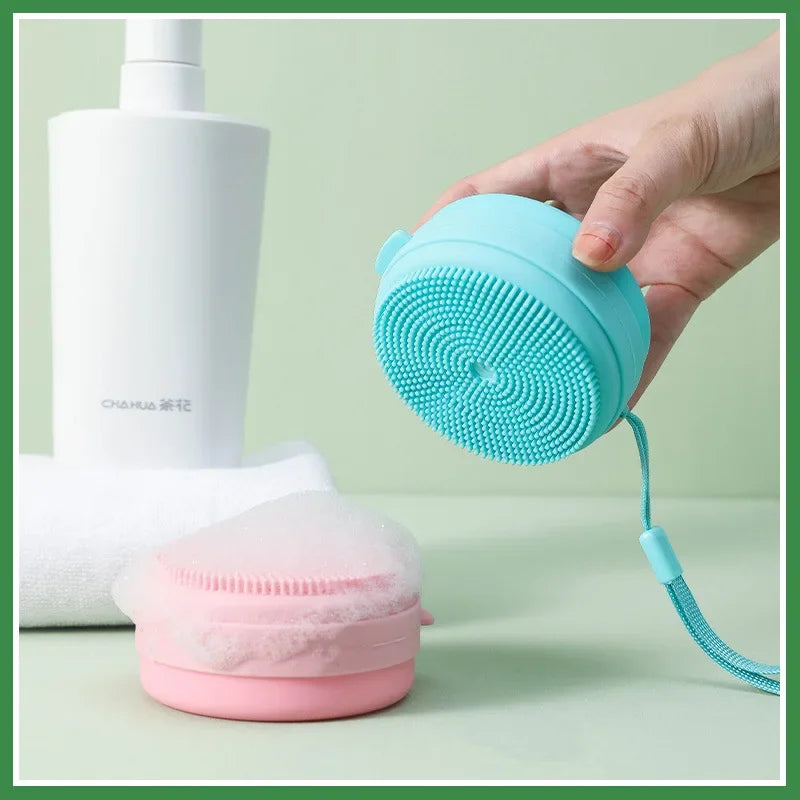 Bathing Brush Head Silicone Exfoliating Brush Scrubber Showering Brush Body Clean Scrubber Shower Gentle Massage Bath Scrubber