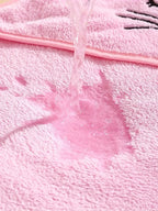 Coral Velvet Kidsren's Cape Bath Towel Newborn Bath Wrap Bath Towel Cute Cartoon Cape Bathrobe