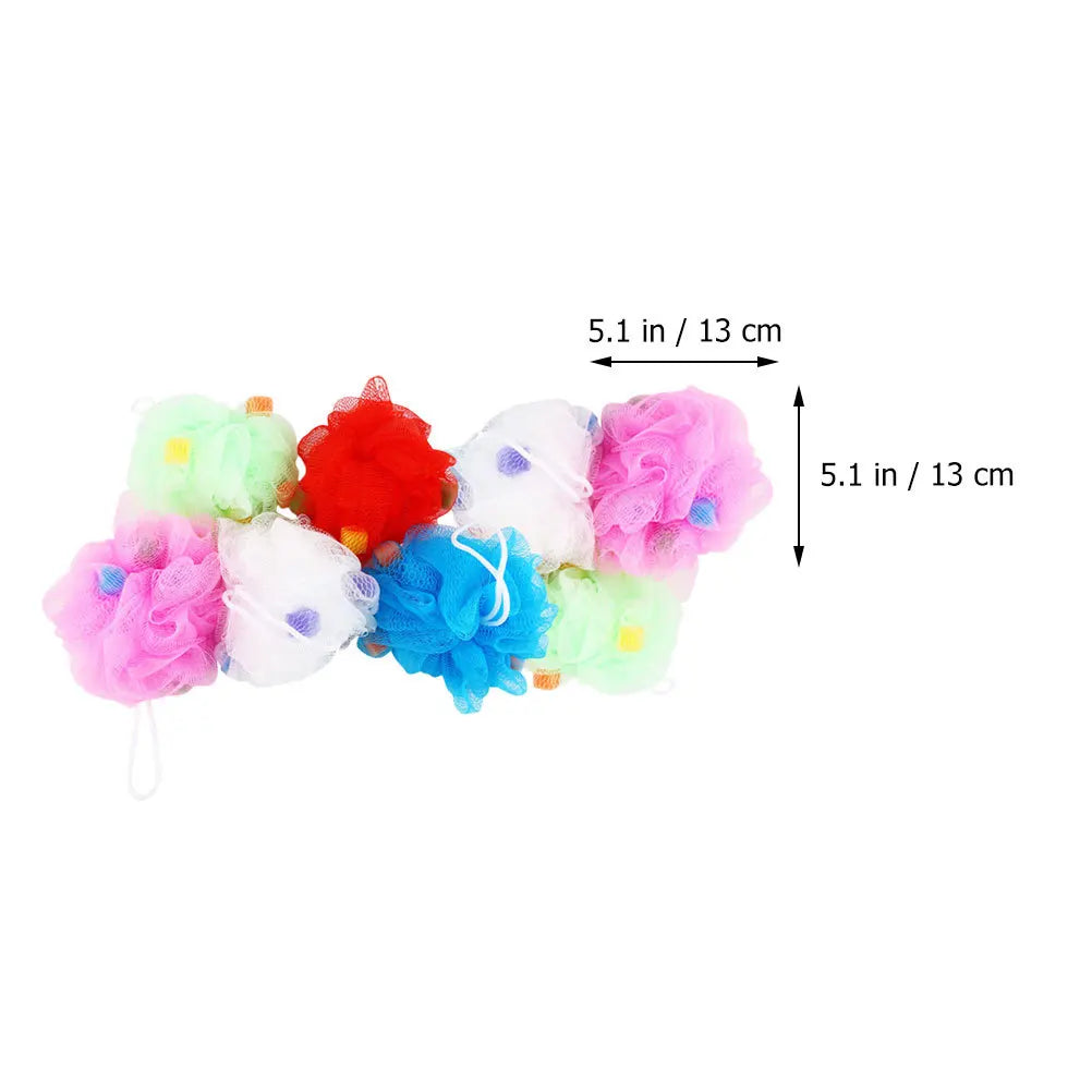 8Pcs Bath Sponge Ball Shower Ball Mesh Body Scrubber Back Scrubbing Bubble Maker Shower Gel Use Relaxing Bath Sponge