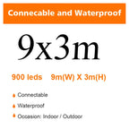 LED Fairy String Lights Outdoor Waterproof Waterfall Street Garland Curtain Lights For Patio Christmas Wedding Party Decoration