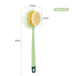 Double Sided Scrubbing Tool Bath Brush Long Handle Soft Fur Bath Brush Detachable Scrubbing Towel Strong Back Rubbing