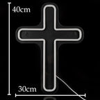 Baptism Cross Neon Sign Led Cross Shaped Light for Baptism Christening Decoration First Communion Good Friday