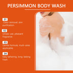 Exfoliating Persimmon Scented Shower Gel Cleanses the Body Removes Odors Dirt and Oil Leaves Skin Feeling Fresh and Smooth