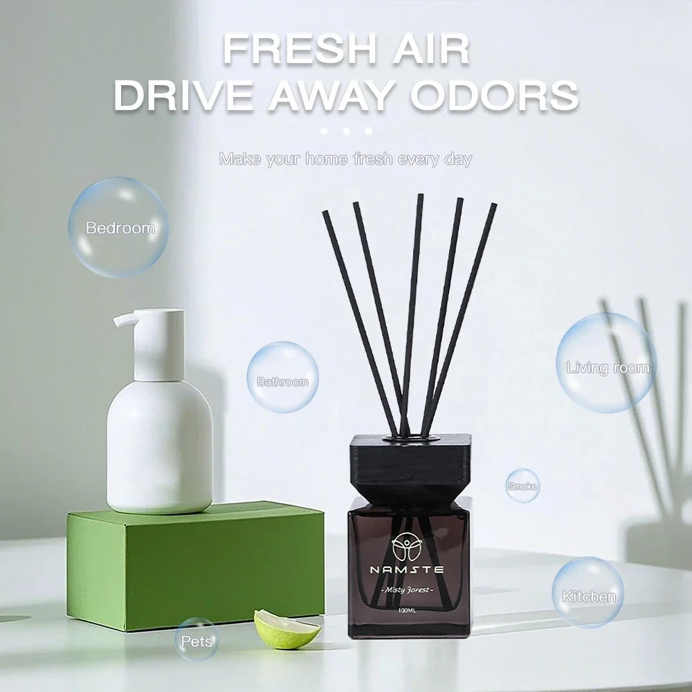 NAMSTE 2025 Reed Diffuser Oil 100ML Aromatherapy Oil Reed Diffuser Sticks Fragrance Room Flavoring Air Freshener Home Decor