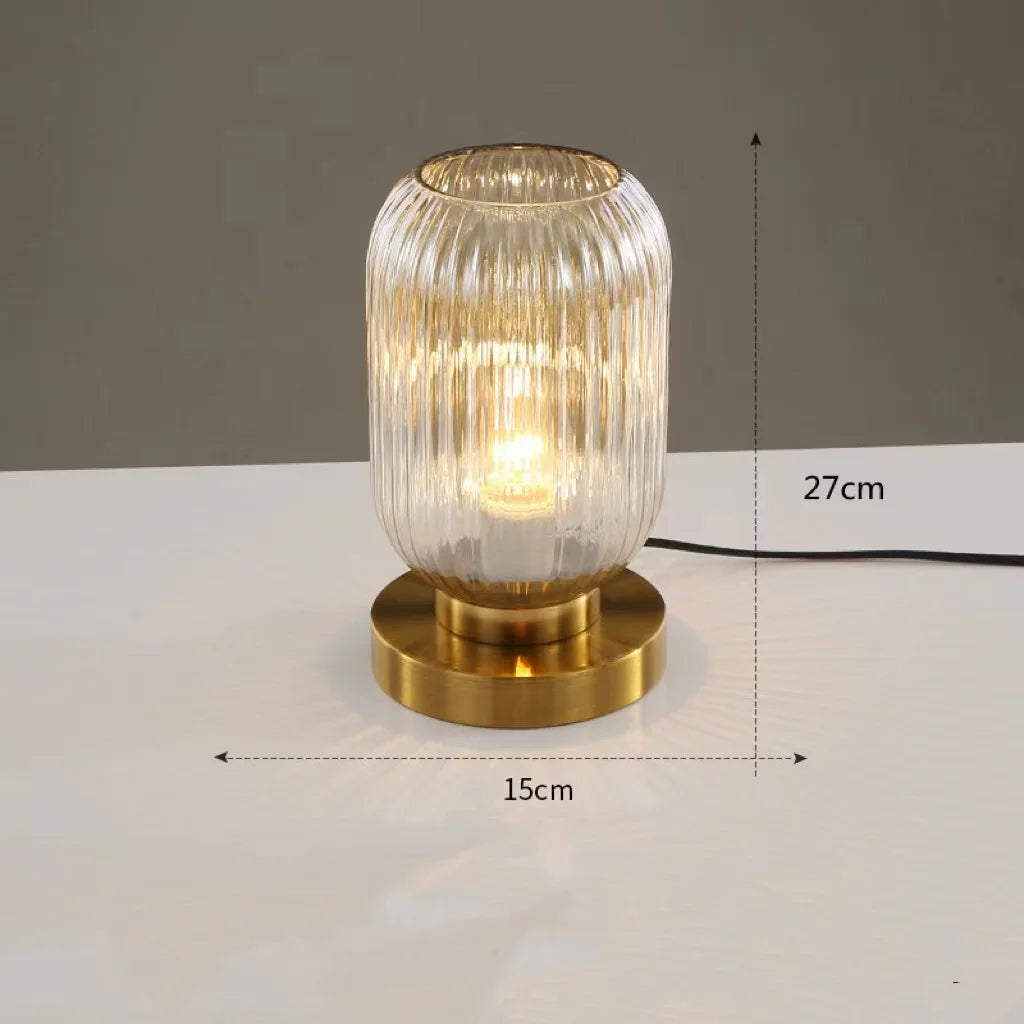 Nordic Modern Glass Table Lamps Bedroom Bedside Night Light Study Office Decoration Reading Home Lighting LED Living Room Desk