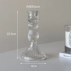 Candle Holders Retro Transparent Glass Candle Holders Suitable For Pillar Candles, Weddings, Holiday Parties Decoration