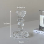 Candle Holders Retro Transparent Glass Candle Holders Suitable For Pillar Candles, Weddings, Holiday Parties Decoration