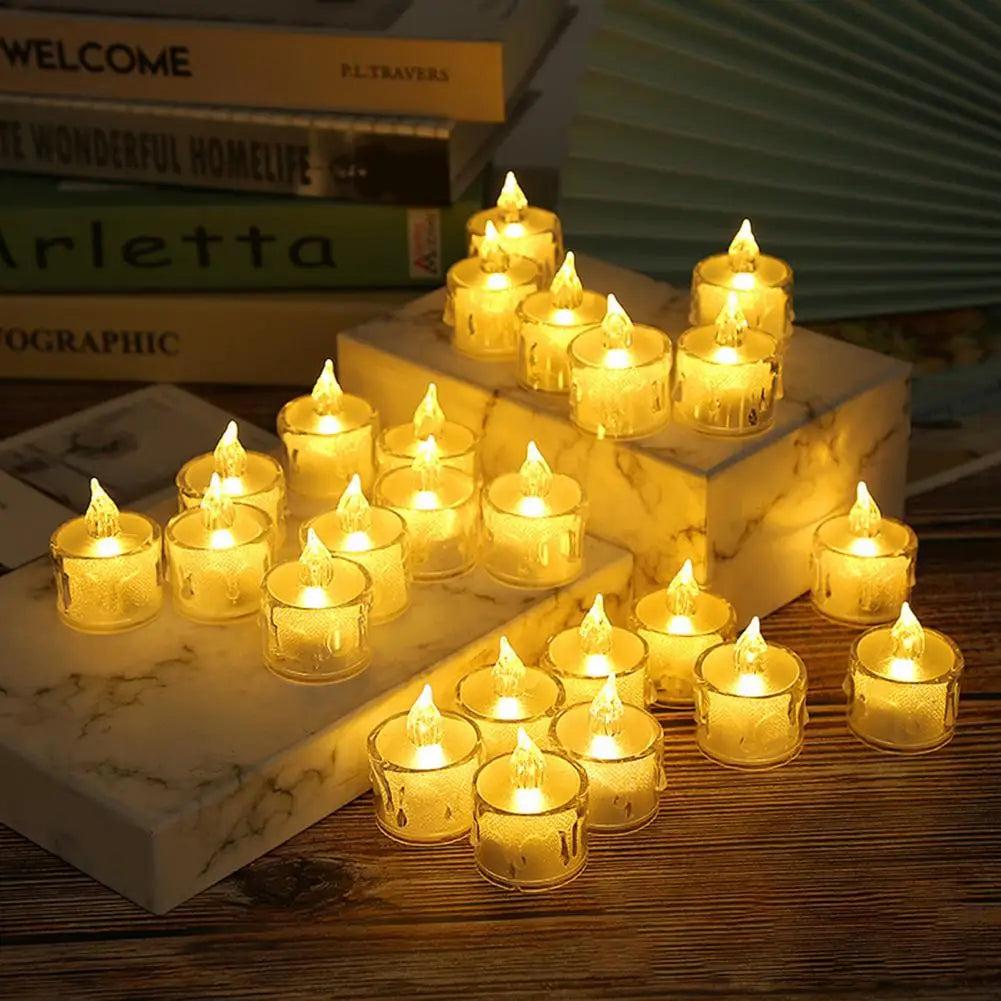 6Pcs/Set Electronic Candles  Attractive Vivid LED Candle Lamp Ornament  Beautiful Small Tea Wax Light