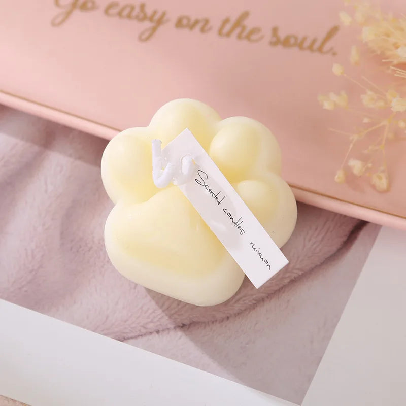 Cute Kawaii Mini Cat Paw Shaped Scented Candle Home Fragrance Soy Wax Decoration Gift Wedding Favors Room INS Style