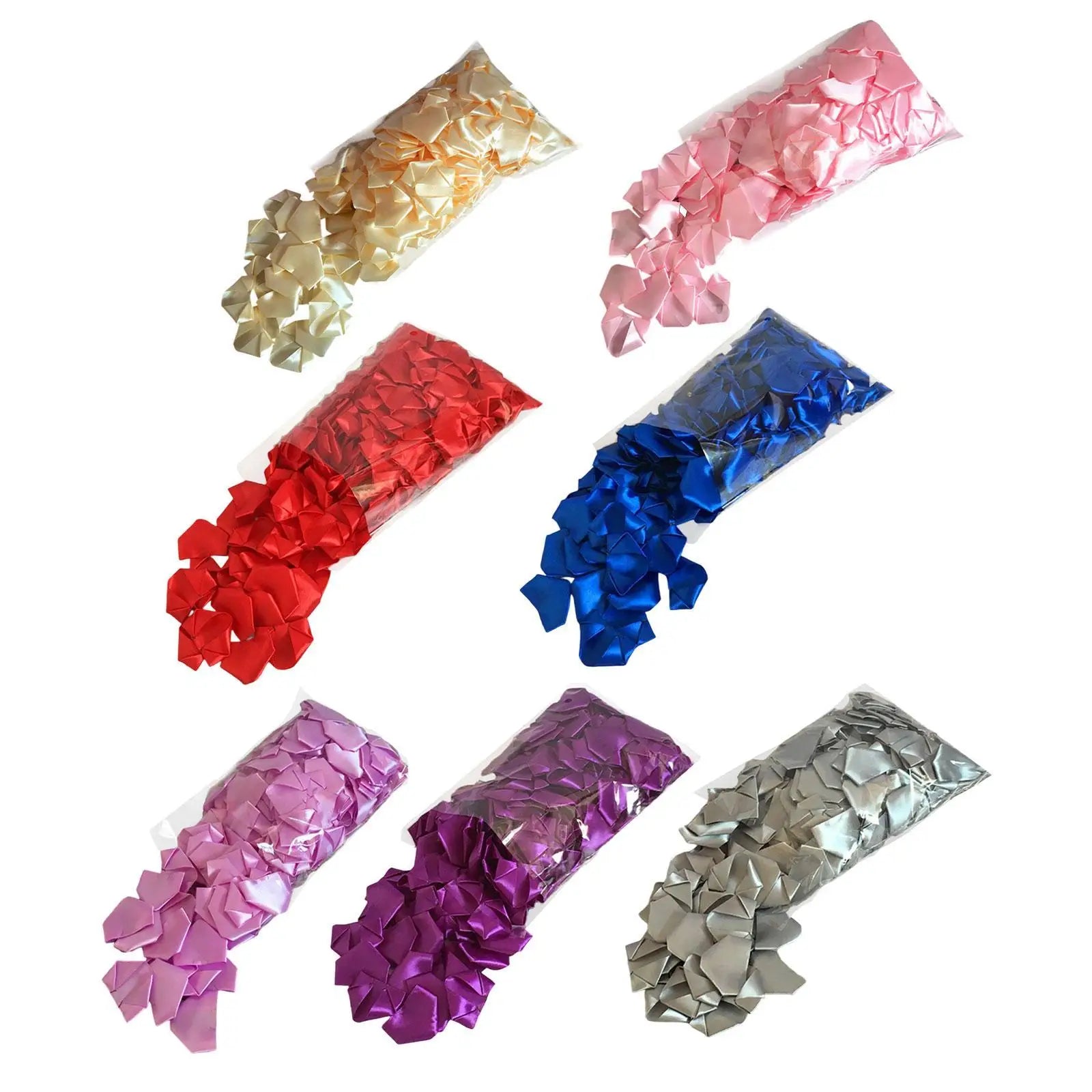 234 Pieces Premade Satin Ribbon Rose Petals Everlasting Floral Bouquets Creative Handmade Decor DIY Crafts for Party Birthday