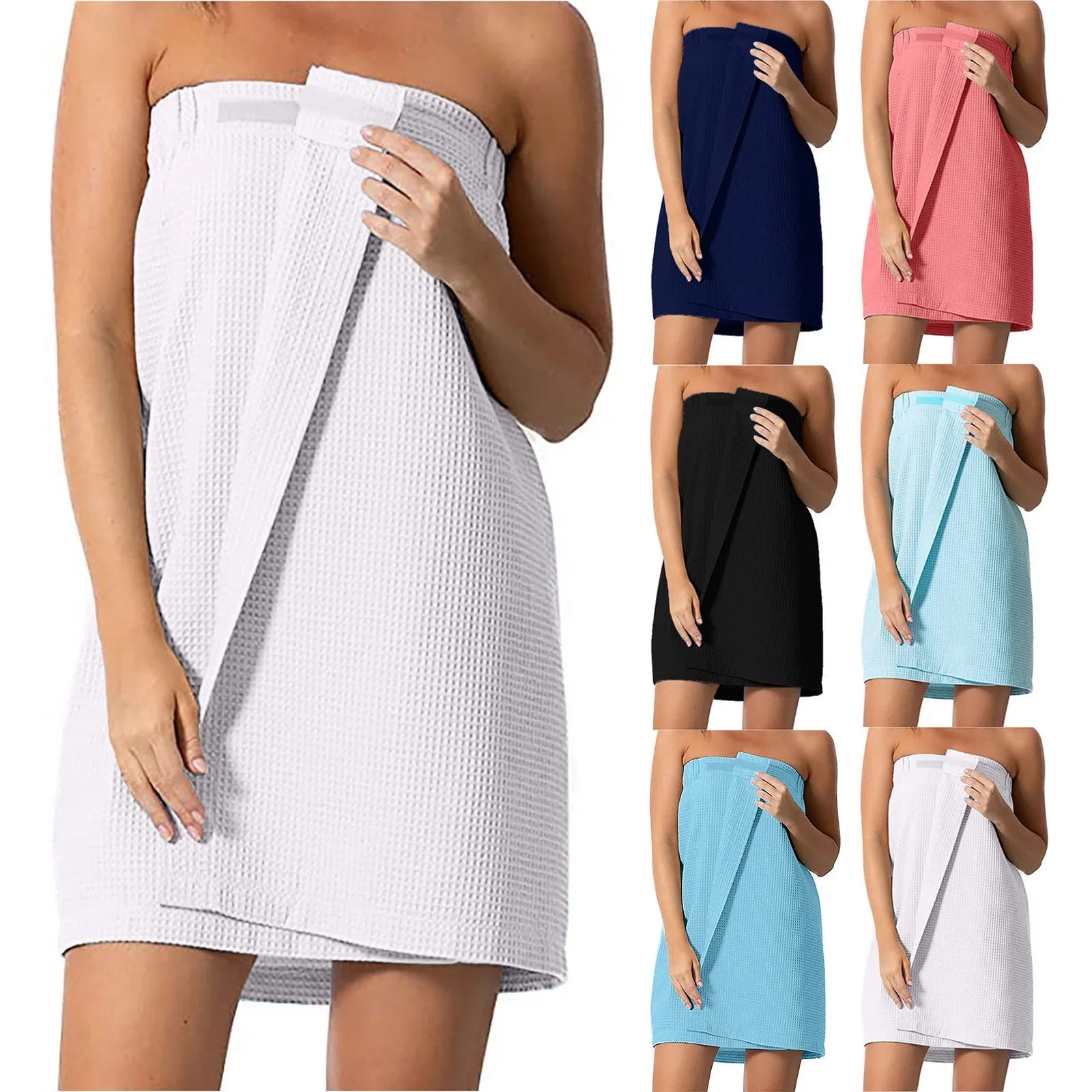 Ladies Bath Towel Women’s Waffle-Spa Body Wrap with Adjustable Closure Home Textile Towel Women Robes Bath Wearable Towels