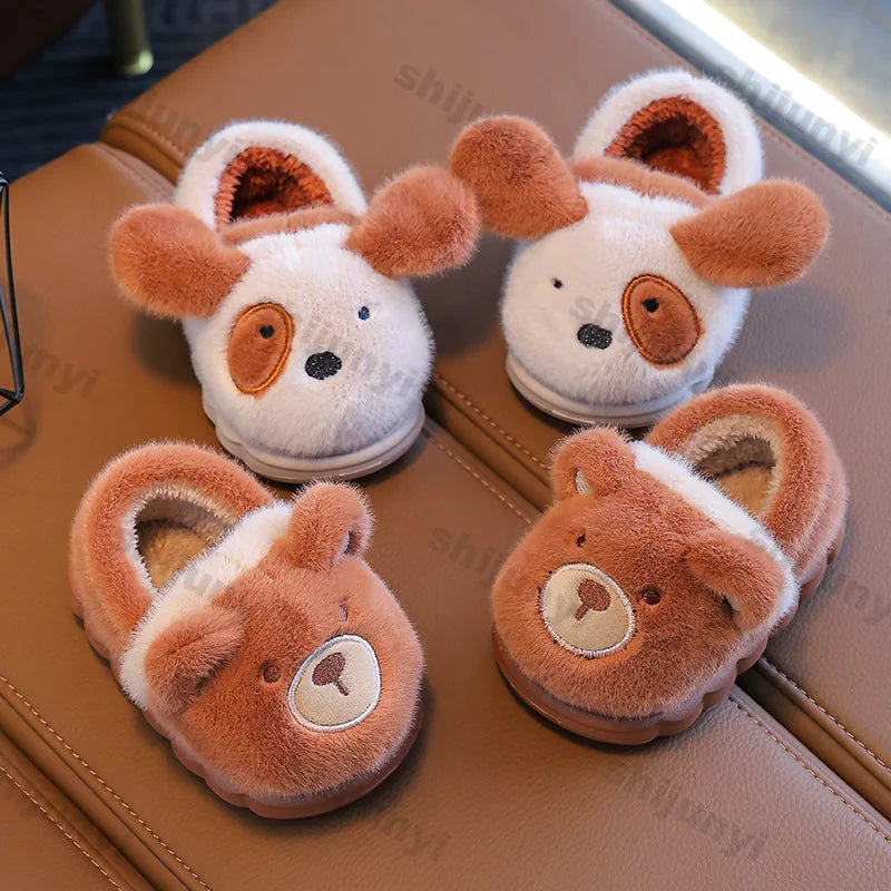 Cute Plush Animal Toddler Spa Slippers