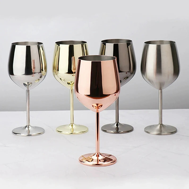 500ml Stainless Steel Glass Cocktail Creative Wine Glass Bar Restaurant Champagne Glass Red Wine Glass Drinkware Barware Cup