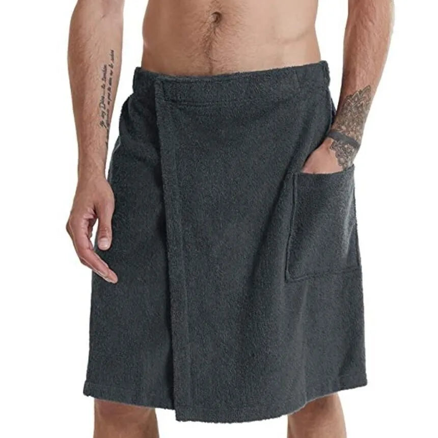 Bath Towel Beach Towel Men's Wearable Bath Towel Shower Room Bathrobe With Pocket Bath Towel Super Absorbent Microfiber Pajamas