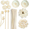 32pcs Reed Diffuser Sticks Set Multi-Style Natural Rattan for Essential Oil & Home Fragrance