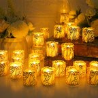 Flameless Tea Light Candles Battery Operated Votive LED Tealights with Paper Lampshade for Wedding Valentine Halloween Christmas