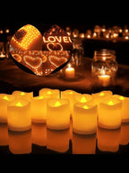 Flickering LED Ivory Electronic Candle, Flameless Tealight Candle, Battery Operated LED Tealight Candle, Ideal for Weddings, Tab