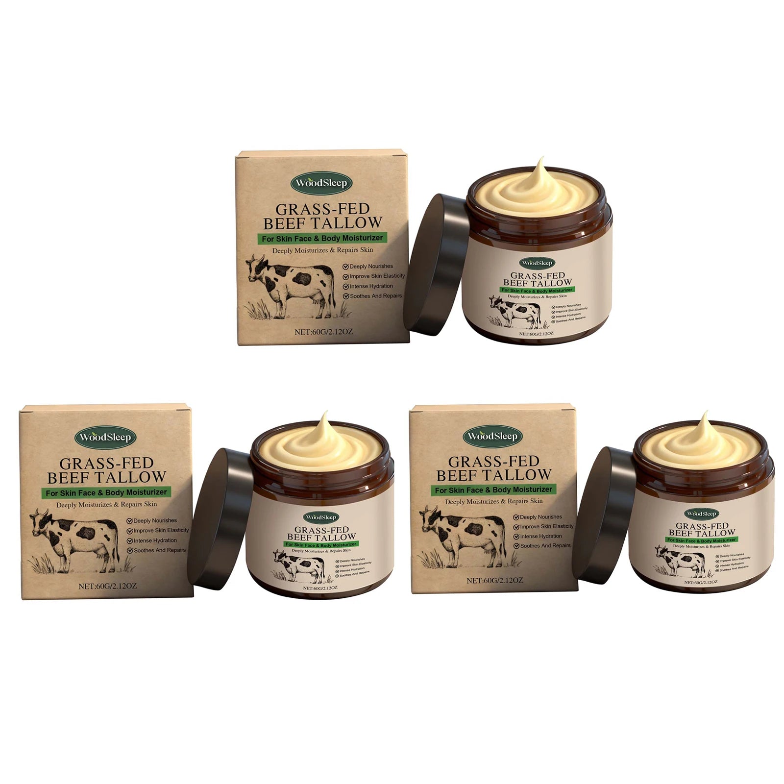 Face Body Massage Tallow Balm Natural Whipped Hydrating Lotion Brightening Skin Oil Control Shrink Pores Firming Lifting Cream