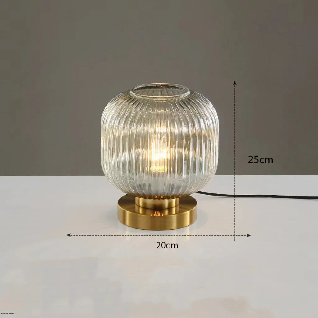 Nordic Modern Glass Table Lamps Bedroom Bedside Night Light Study Office Decoration Reading Home Lighting LED Living Room Desk