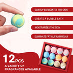 Christmas Bath Bomb Set - 12 PCS Salt Bath Ball with Essential Oils & Shea Butter, Moisturizing Foot Soak for Relaxation