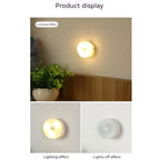 3 Color LED Night Light Battery Powered Convenient Mini Round Night Lamp Suitable For Home Bedroom Cabinet Wardrobe
