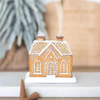 A19F-1PCS Gingerbread House Incense Burner, Resin Log Cabin Incense Burner, Christmas Incense Burner,Home Chimney Decorations Du