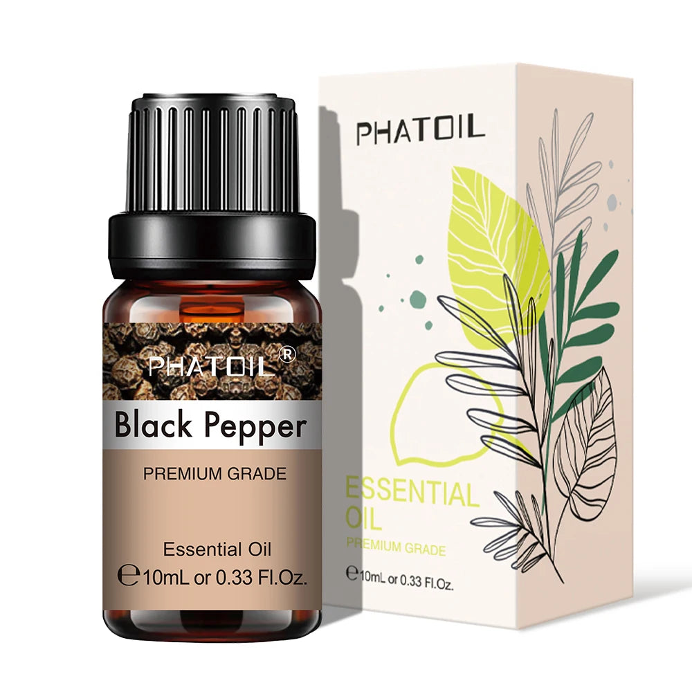 PHATOIL Natural Plant Essential Oil 10ml Eucalyptus Lavender Bergamot Vanilla Peppermint 1PCS Aroma Essential Oils For Diffuser