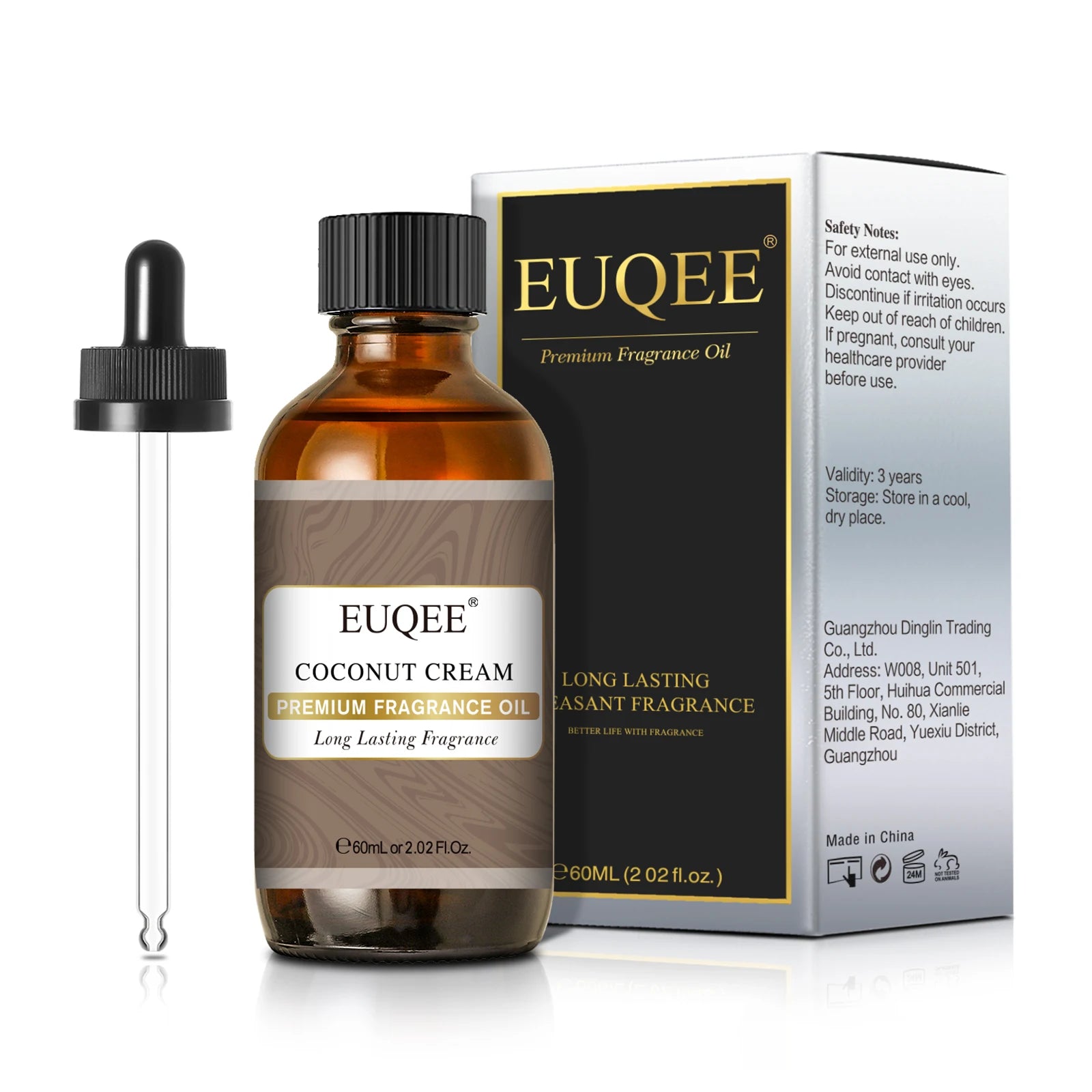 EUQEE 60ml (2 Fl.Oz.) Men's Fragrance Oil For Reed Diffuser, Car Diffusion-Leather Coffee Bamboo & Teak Bay Rum Aromatherapy Oil