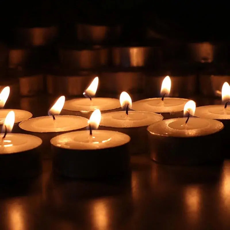 10 Pcs White Tea Light Candles Small Smokeless And Dripless Tealights Candles Set For Home Pool Dinner And Weddings Supplies
