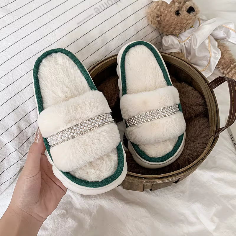 Cozy Cotton-Lined Opened Toe Slippers for Kids