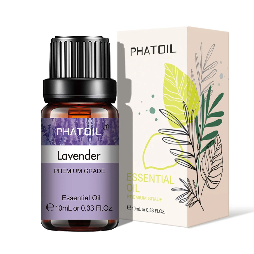 PHATOIL Natural Plant Essential Oil 10ml Eucalyptus Lavender Bergamot Vanilla Peppermint 1PCS Aroma Essential Oils For Diffuser