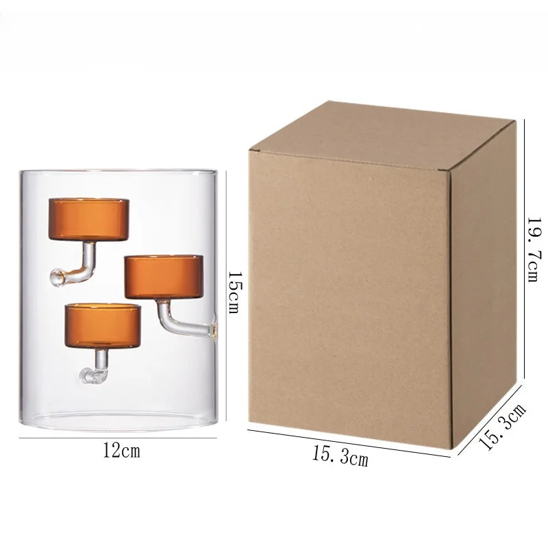 Glass Candle Holder Cylinder Hurricane Candleholder Artistic Tealight Containers for Wedding Party Desktop Room Home Decorations