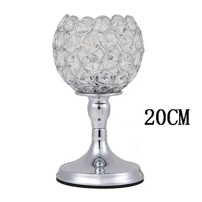 Crystal Tealight Candle Holders, Metal Glass Candlesticks, Wedding Table Centerpiece, Christmas Party, Home Decoration