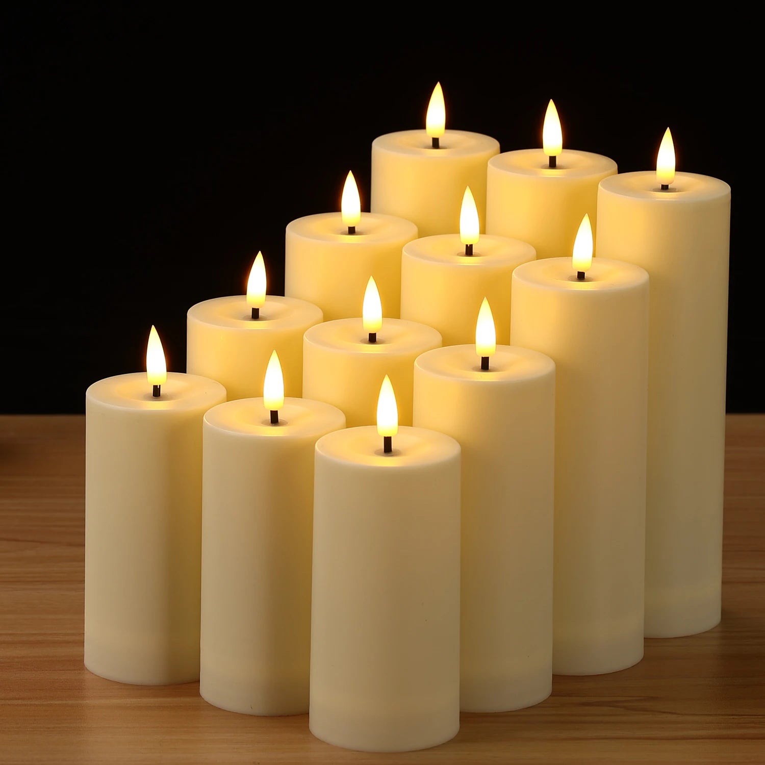 12pcs Flameless Candle Light Waterproof LED Flickering Candles Tea Lights with Remote Timer Wedding Birthday Decor Fake Candles