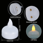 12Pcs LED Floating Candle Light Waterproof Flameless Floating Tealight Smokeless Flickering Prop Lamp Decor for Party