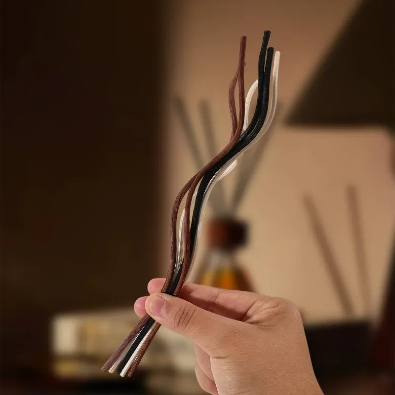 10/200PCS Reed Diffuser Sticks Long Wavy Rattan Reed Fragrance Rods Air Freshener Odor Removal for Home Decor Fragrance Sticks