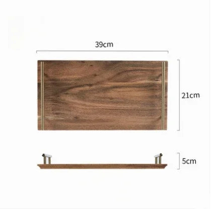 Kitchen Tray for Serving Food Trays for Desserts Dessert Tray With Handles Wooden Serve Storage Coffee Fruit Snack Drink Sweets