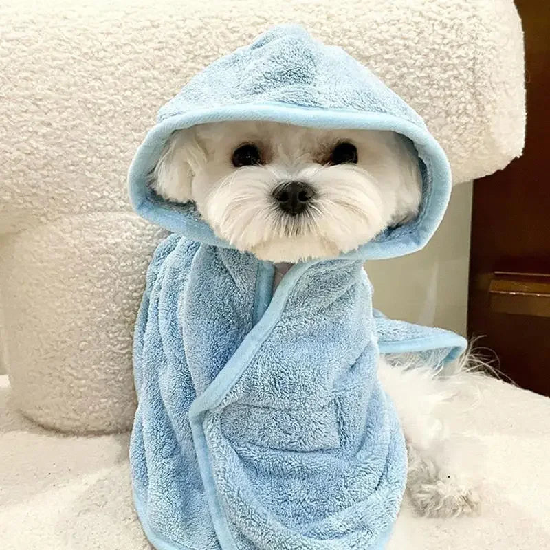 Dog Hooded Bath Towel Quick Drying Super Absorbent Pajamas Pet Cat Bath Robe Cute Dog Clothes Cloak For Puppy Small Dogs Cats